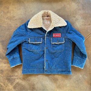 VTG 70s Rare GMC Denim Sherpa Lined Cowboy Western Jacket